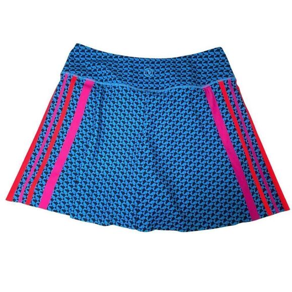 NEW Addison Bay SET Logan sport bra & flounce skorts Sz M lake geo pickleball - Picture 14 of 15